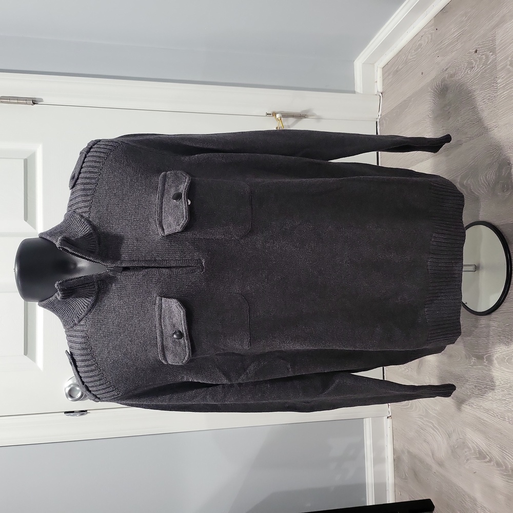 Turtle Neck Half Zipped Down Casual Dress Sweater